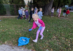 Zbieraliśmy śmieci z trawników.